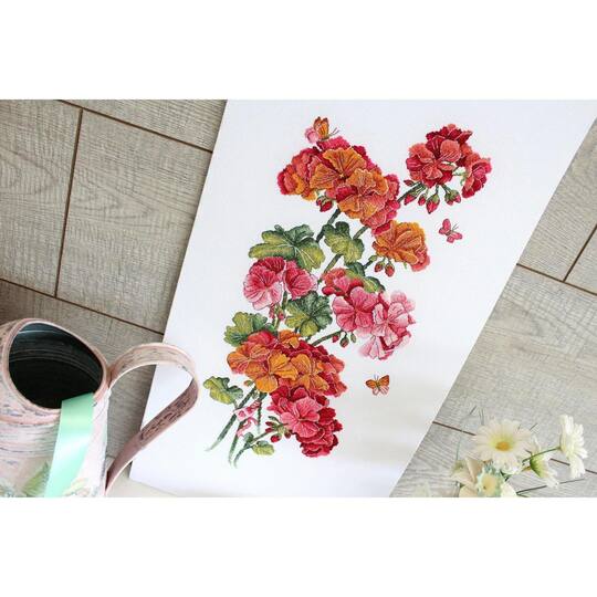MP Studia Geranium Cross Stitch Kit